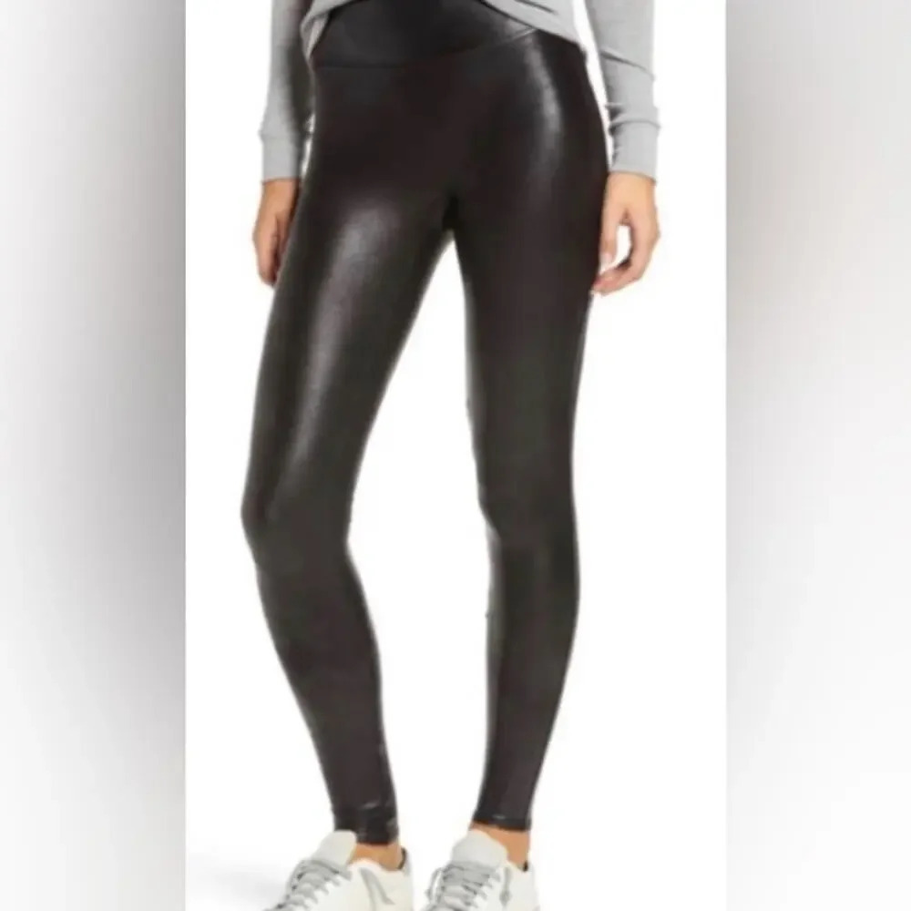 SPANX Faux Leather Leggings Black Size Extra Small